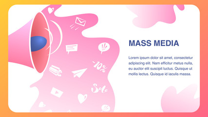 Mass Media Website Vector Flat Color Template
