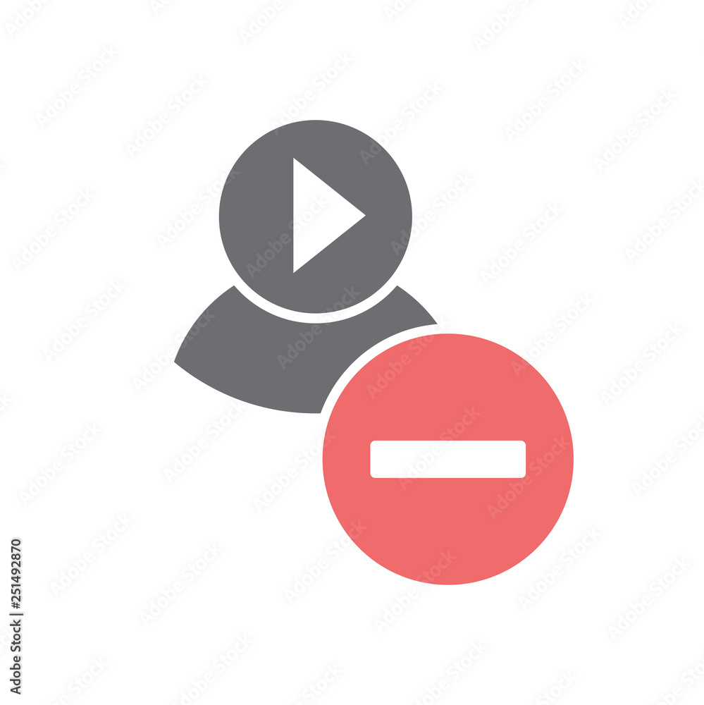 Poster video blogger community icon on white background for graphic and web design, modern simple vector si