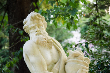 marble sculpture in the gardens of quinta da regaleira in sintra, portugal