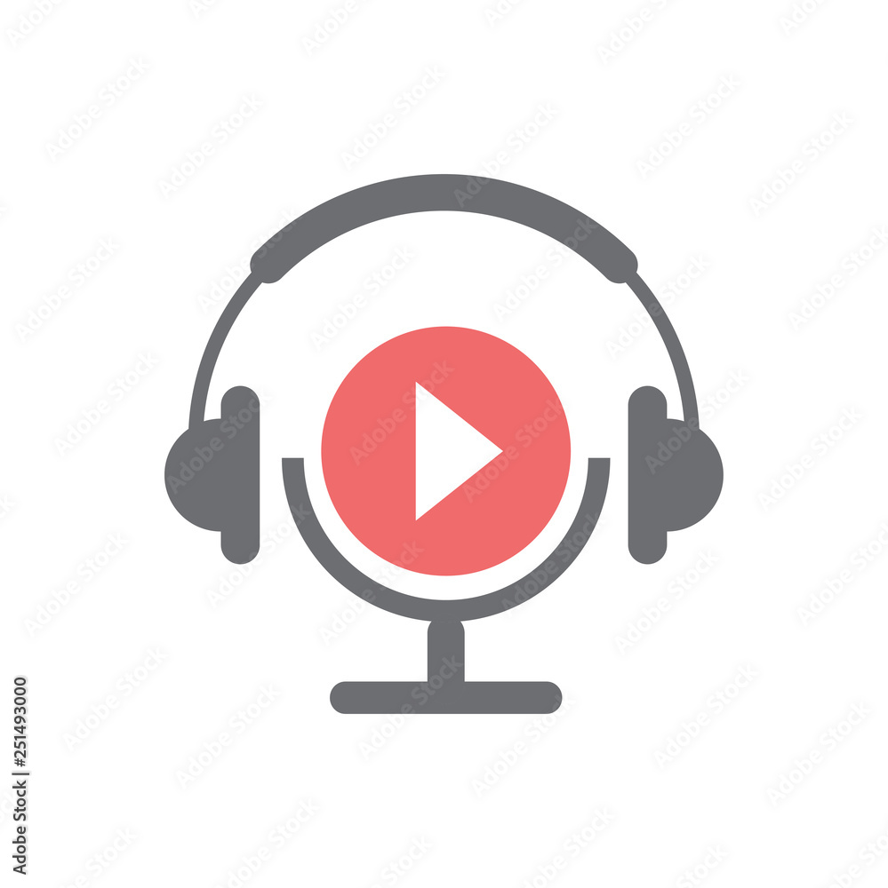 Poster video blogging icon on white background for graphic and web design, modern simple vector sign. inter