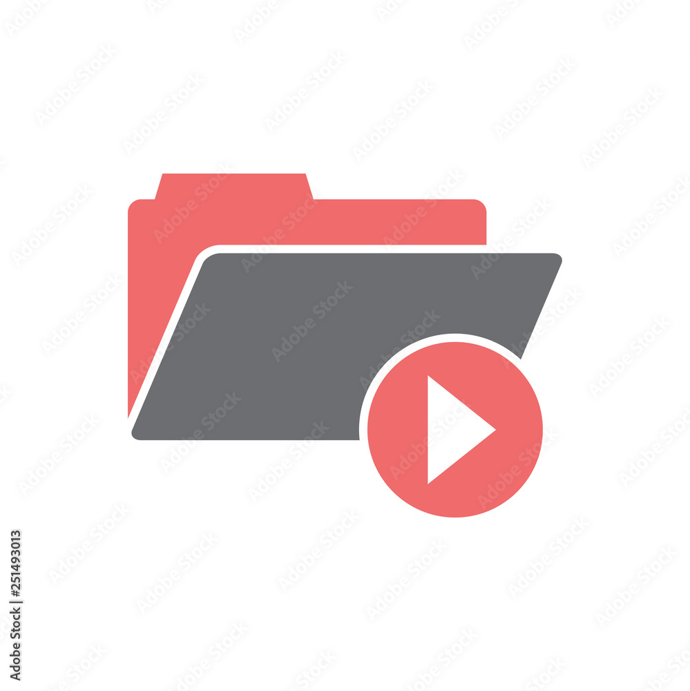 Poster video blogger files icon on white background for graphic and web design, modern simple vector sign. 