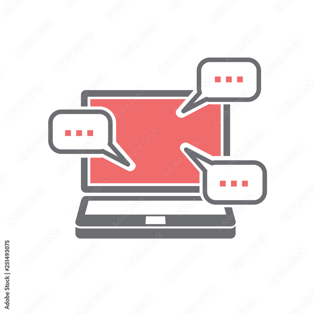 Poster video blogging icon on white background for graphic and web design, modern simple vector sign. inter