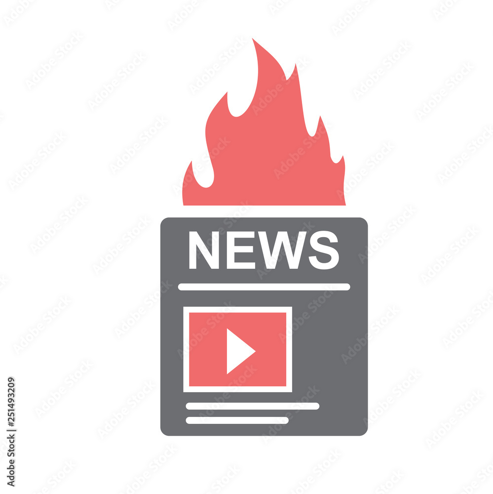 Poster video blog content icon on white background for graphic and web design, modern simple vector sign. i