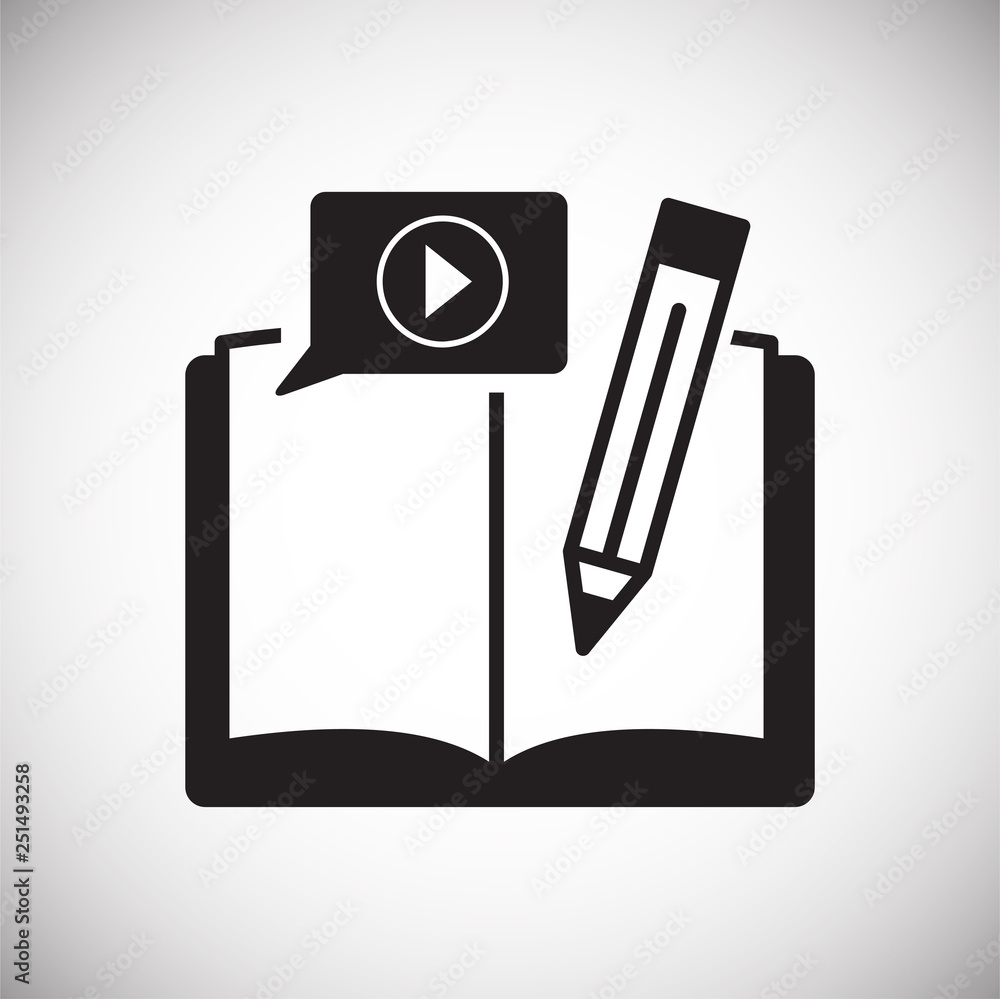 Poster video blogging icon on white background for graphic and web design, modern simple vector sign. inter
