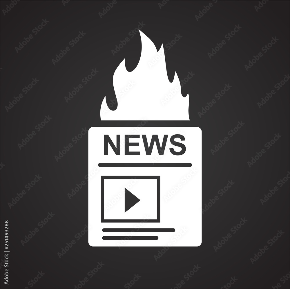 Poster video blog content icon on black background for graphic and web design, modern simple vector sign. i