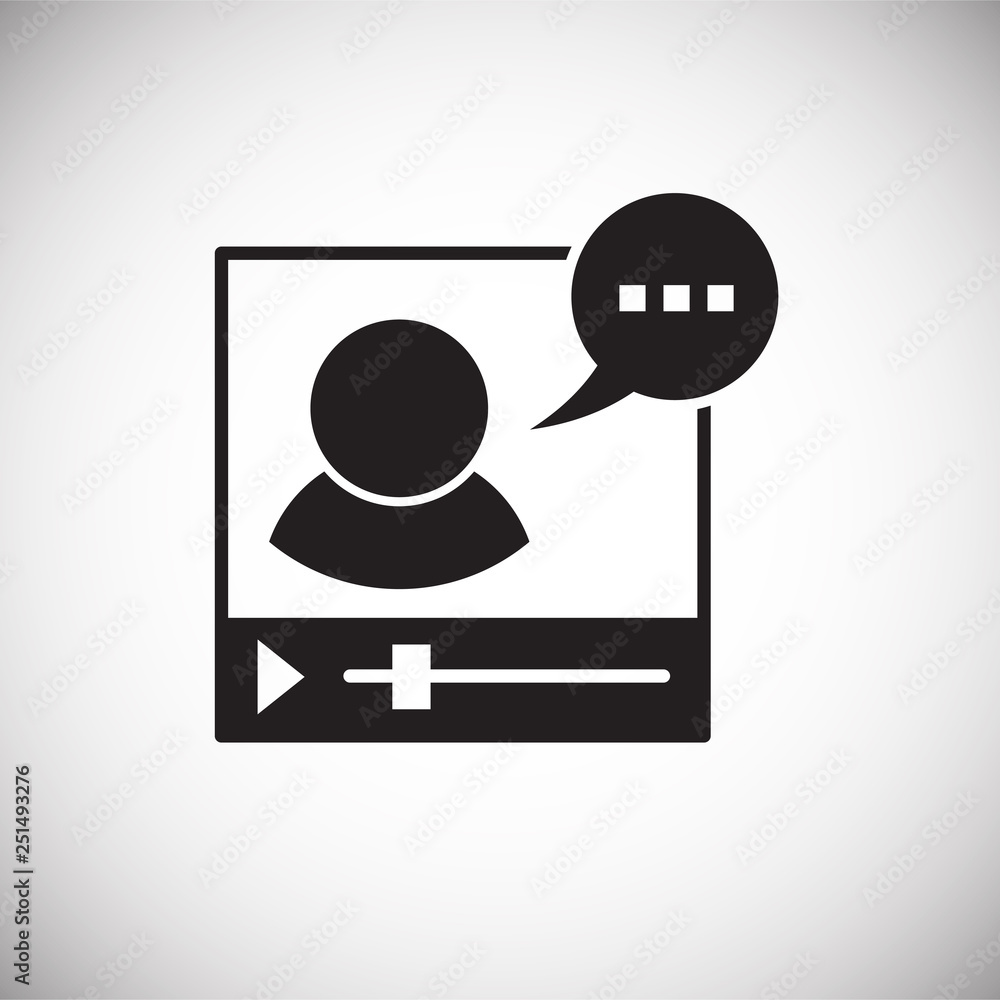 Poster video blogging icon on white background for graphic and web design, modern simple vector sign. inter
