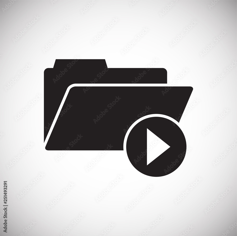 Poster video blogger files icon on white background for graphic and web design, modern simple vector sign. 
