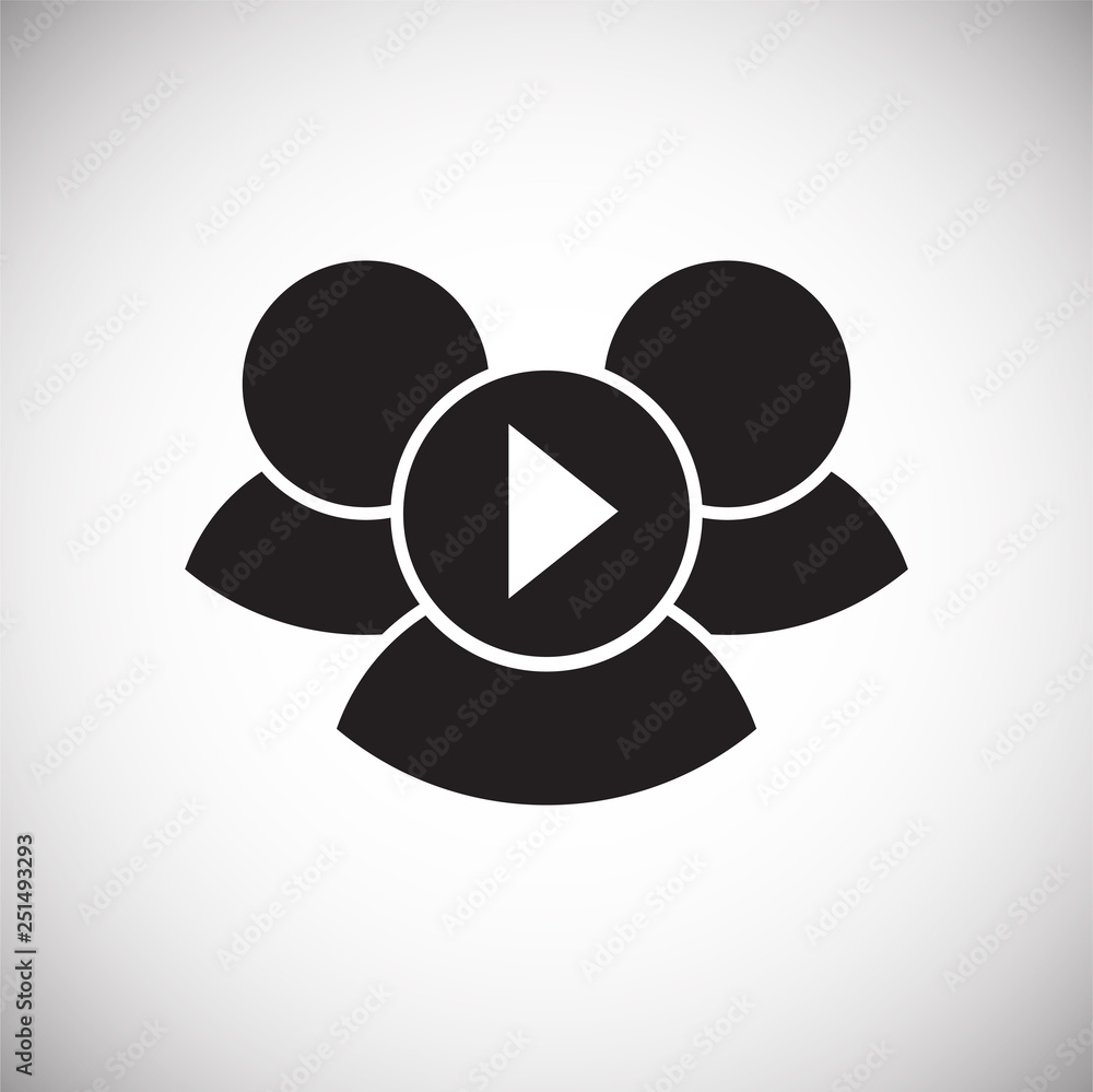 Poster video blogger community icon on white background for graphic and web design, modern simple vector si