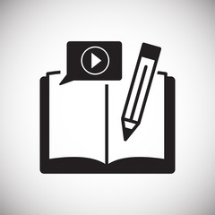 Video blogging icon on white background for graphic and web design, Modern simple vector sign. Internet concept. Trendy symbol for website design web button or mobile app