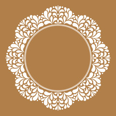 Decorative frame Elegant vector element for design in Eastern style, place for text. Floral border. Lace illustration for invitations and greeting cards