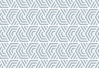 Abstract geometric pattern with stripes, lines. Seamless vector background. White and blue ornament. Simple lattice graphic design