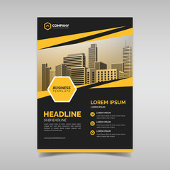Black and yellow business flyer design template