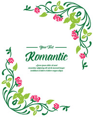 Vector illustration decoration of leaf flower frames for invitation romantic wedding hand drawn