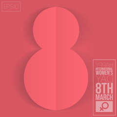 Happy international women's day poster with origami design template. Woman sign.