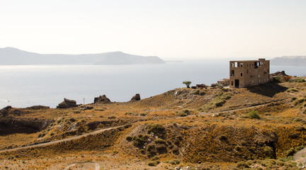 construction on top of a rocky hill