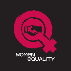 women's logo. women's equality logo in commemorating world women's day.