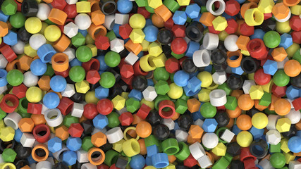 Pile of colorful primitives