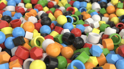 Pile of colorful primitives