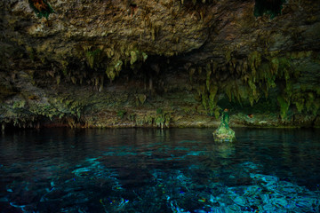 Cenote Dos Ojos with clear blue water