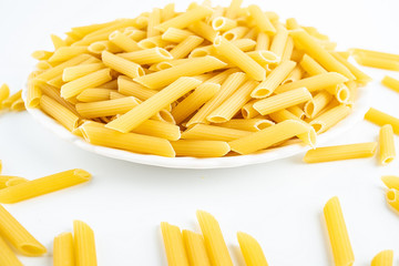 Beveled tube pasta spaghetti