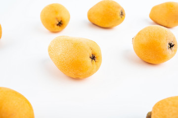 Hazelnuts on white background