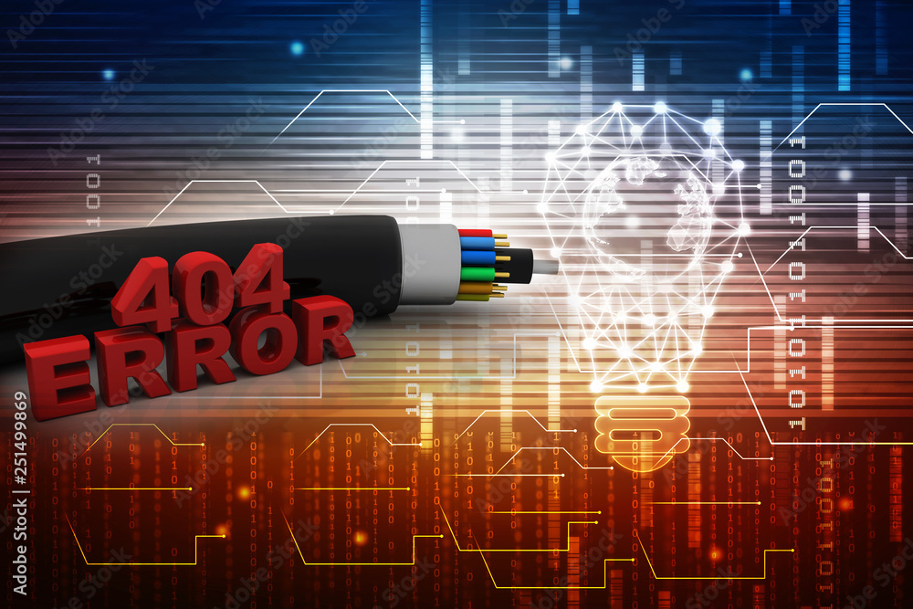 Poster 3d rendering 404 error compliant