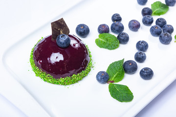 Dessert with Blueberry and Mint