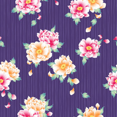 Obraz premium Japanese style peony pattern,