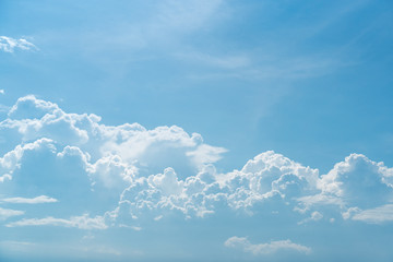 Blue sky and white clouds background.