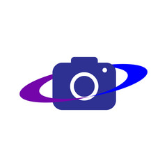 camera photography with saturn rings logo icon vector template © ZHR_Design