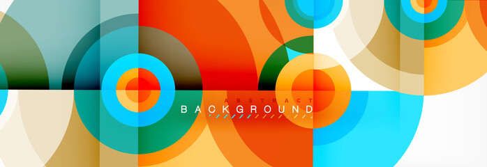 Round circles and triangles abstract background