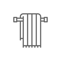 Large bath towel on holder line icon.