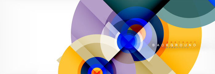 Fototapeta premium Okrągłe okręgi i trójkąty streszczenie tło