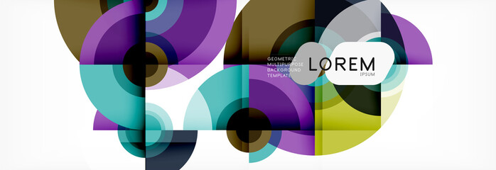 Flying circles geometric abstract background