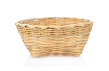 Obraz premium Bomboo basket isolated on whtie background