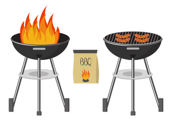 Barbecue set, vector illustration - obrazy, fototapety, plakaty