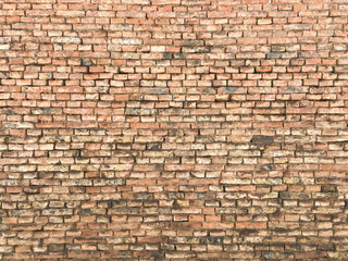 Red brick wall texture grunge old background full