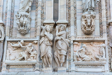 Milan Cathedral (Duomo di Milano), gothic church, Milan, Italy.