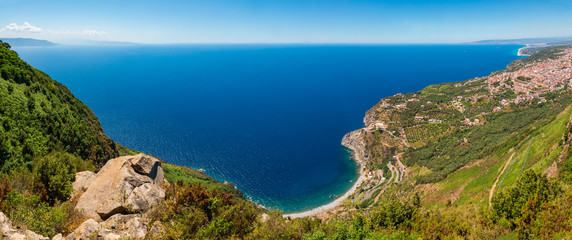 Sea coast view from Saint Elia mount top - obrazy, fototapety, plakaty