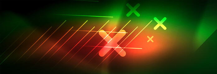 Fototapeta premium Abstract neon glowing light background. Dark background with lights. Abstract background with neon lights, night view.