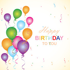 appy birthday card template with colorful balloons