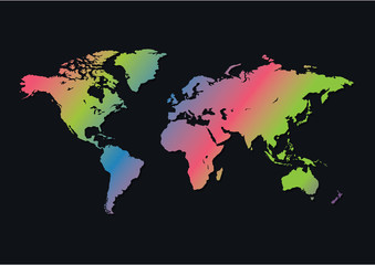 Volorful world map Illustration