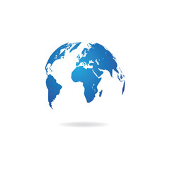 Globe icon design in blue color