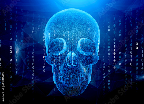 Skull And Crossed Bones Danger Or Piracy Sign Made Up Of
