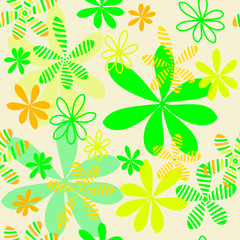 Vector seamless pattern from stylized flowers on a light background