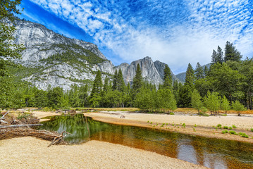 Yosemite Valley. Magnificent national American natural park - Yosemite.