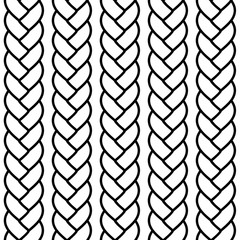 Black and white braided rope seamless pattern, vector - 251515604