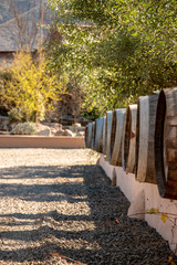 Wine barrels in an alley, Ensenda , wine country of Mexico, Valle de Guadalupe