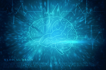 Fototapeta premium 2d illustration Human health brain 