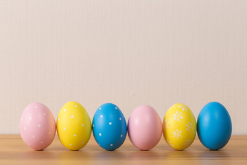 Fototapeta na wymiar Colorful easter eggs. Background with easter eggs.